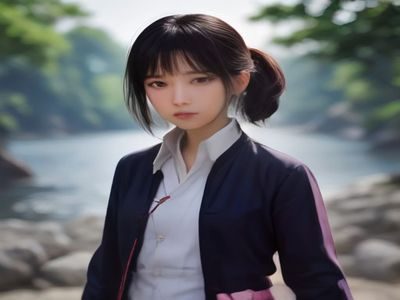 板野有纪和风写真，传统日式庭院背景，和服造型，展现日本传统美学与现代气质的融合